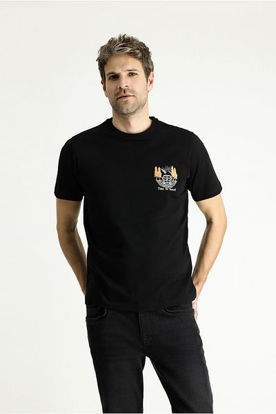 Kiğılı Tricou din bumbac, cu decolteu, cu croială normală, imprimat