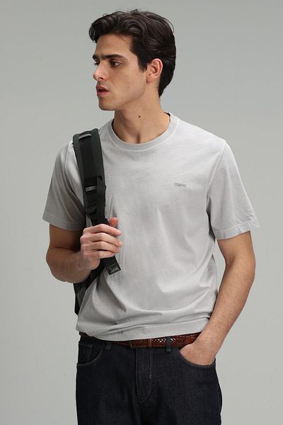 Lufian Sarder Men's Basic T-Shirt Gray
