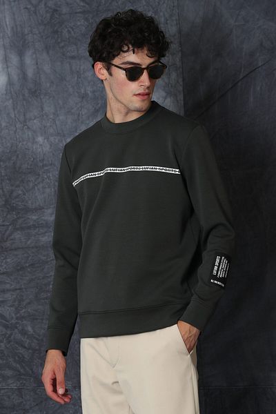 Lufian Simple Men's Sweatshirt Dark Green