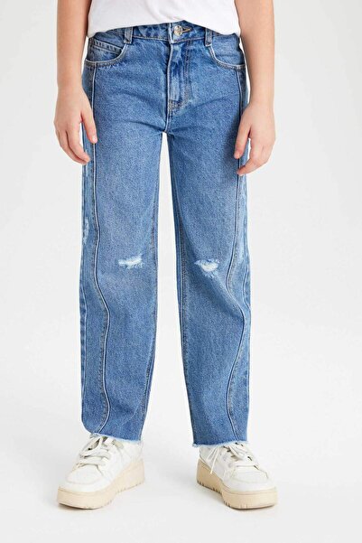 DeFacto Kız Çocuk Wide Leg Geniş Paça Jean Pantolon C2238A824SM