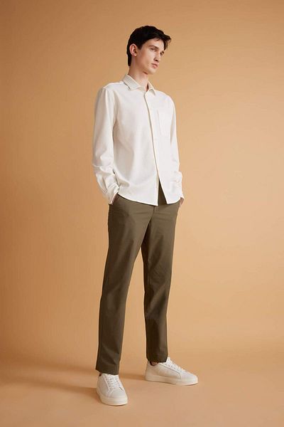 DeFacto Pantaloni de vară din stofă Jogger cu buzunar drept B6467ax24sp