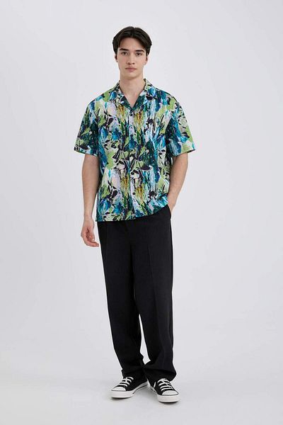 DeFacto Wide Mold Summer Apaş Collar t Uncompromising Teryyile Garment