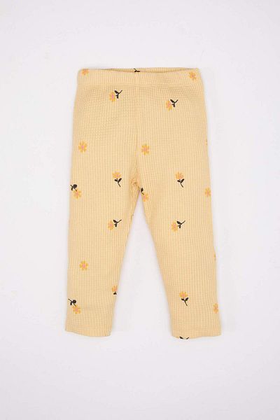 DeFacto Set 2 bucăți fetiță Waffle Tricou cu mânecă lungă Leggings florale C2268A524SP