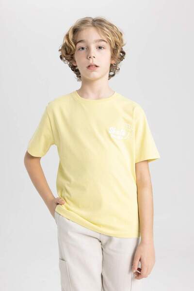 DeFacto Αγόρι με κοντομάνικο μπλουζάκι με στάμπα C3298A824SM