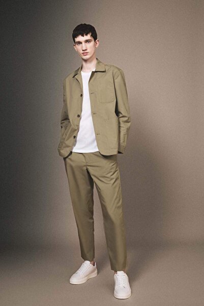 DeFacto Yazlık Kumaş Pantolon Tapered Fit Normal Kesim Düz Paça Cepli B6667AX24SP