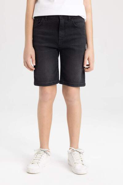 DeFacto Erkek Çocuk Basic Düz Jean Şort B5741A824SM
