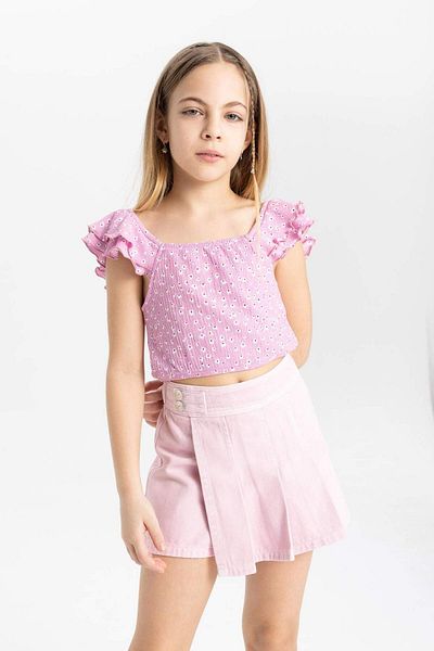 DeFacto Girl's Patterned Blouse C3382A824SM
