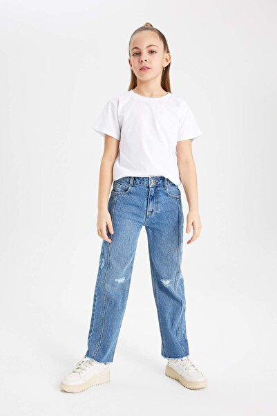 DeFacto Kız Çocuk Wide Leg Geniş Paça Jean Pantolon C2238A824SM