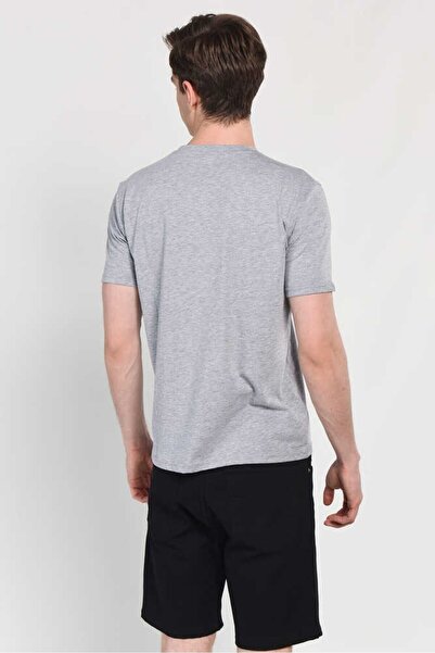 UCLA Bass Gray Crew Neck Printed Standard Fit Men's Tshirt