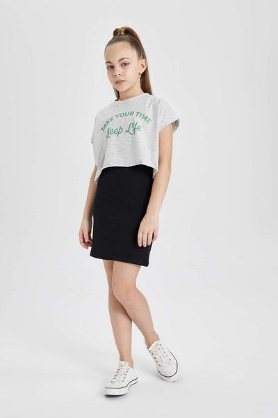 DeFacto Lányok gyöngyös camisole rövid ujjú ruha B4496A824SM