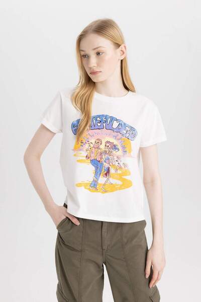 DeFacto Tricou cu mânecă scurtă Coool Rolling Stones Regular Fit Crew C3806AX24SM