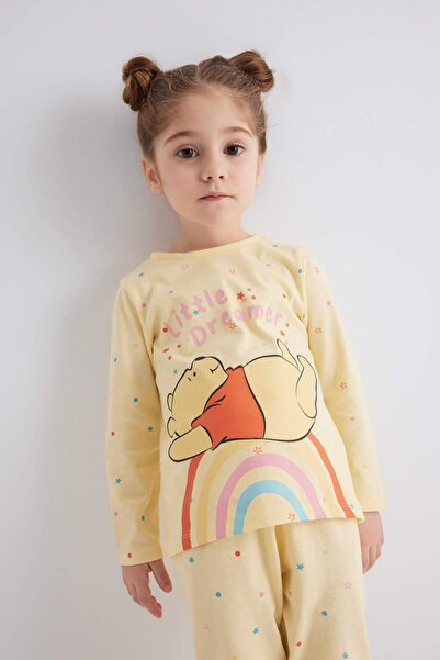 DeFacto Kız Bebek Disney Winnie The Pooh Uzun Kollu Penye Pijama Takımı C0412A524SP