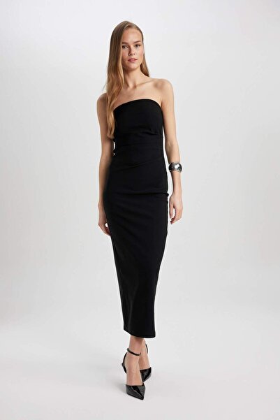 DeFacto Černé Maxi Bodycon šaty bez ramínek - C3061ax24sp