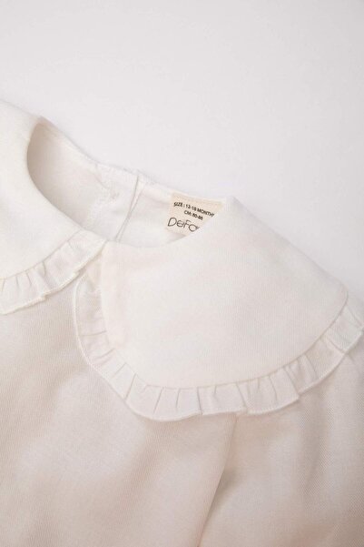 DeFacto Kız Bebek 3lü Takım Twill Kumaş Şort Uzun Kolu Bluz Külotlu Çorap B9465A524SP