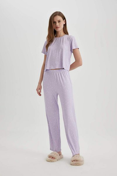 DeFacto Fall in Love Regular Fit Short Sleeve Softshell Pajama Set B6184Ax24Sp