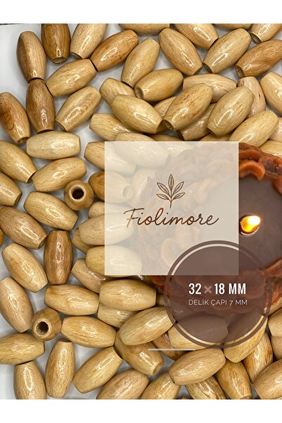 Fiolimore Ovalne drvene perle lakirane 32x18 mm (50 grama, 15 komada) Prečnik...