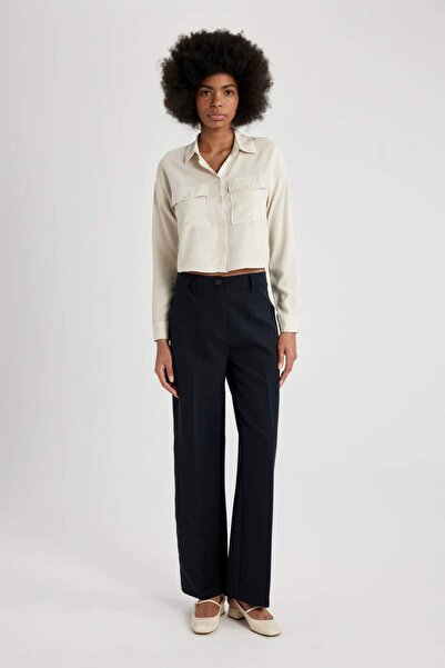 DeFacto Regular Fit hosszú ujjú Crop ing A5380AX24SP