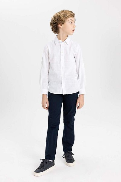 DeFacto Boy's Straight Leg Gabardine Basic Straight Trousers X4224A624Sm
