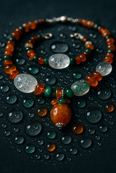 Asteria Elite Agate Amber Oud Tree - Necklace and Bracelet Set