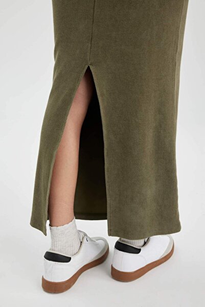 DeFacto Ribbed Camisole - Long Sleeve Maxi Bodycon Dress C1652Ax24Sp