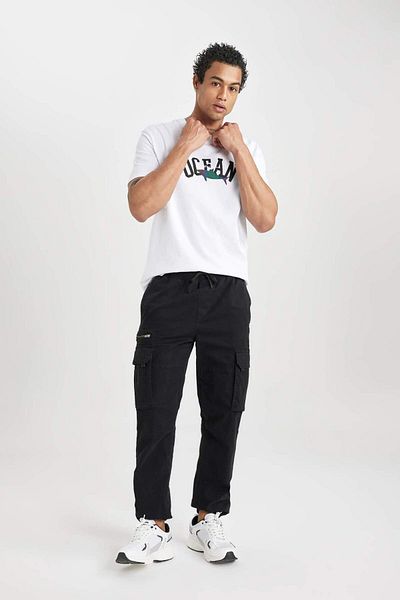 DeFacto Regular Cargo Jogger Gabardine Trousers with Cargo Pockets B6147ax24sp