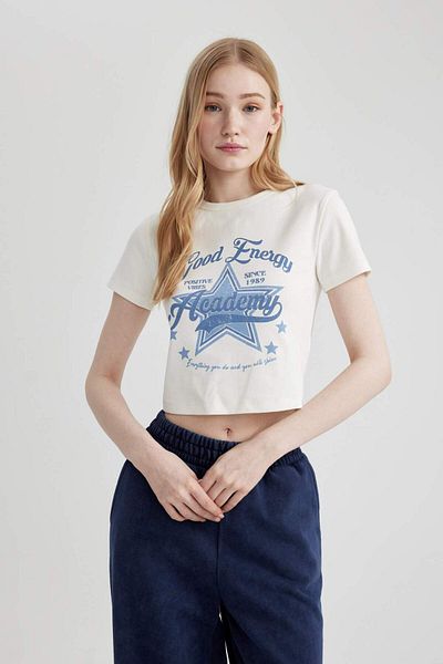 DeFacto Coool Fitted Printed Short Sleeve T-Shirt B7063Ax24Sm