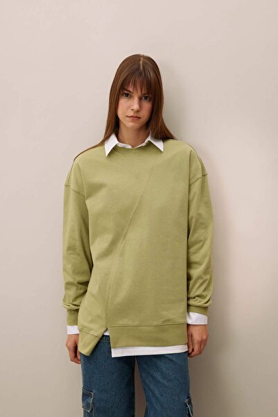 DeFacto Regular Fit Crew Neck Basic Απλό Φούτερ Μπλούζα B9442AX24SP
