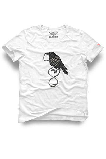 Tarrzzcom The Crow Design T-Shirt – Crow Unisex Crew Neck 100% Cotton White R...