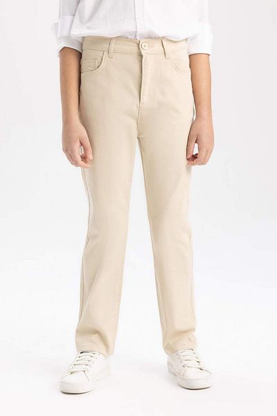 DeFacto Boy's Straight Leg Gabardine Basic Straight Trousers X4224A624Sm