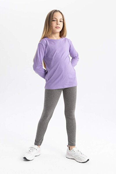 DeFacto Kız Çocuk Uzun Basic Düz Tayt B5654A824SP