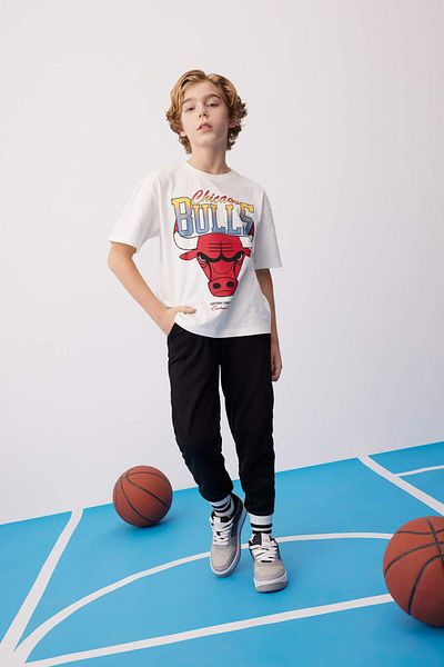 DeFacto Tricou pentru băiat NBA Chicago Bulls oversize cu decolteu lat B6823A824SM