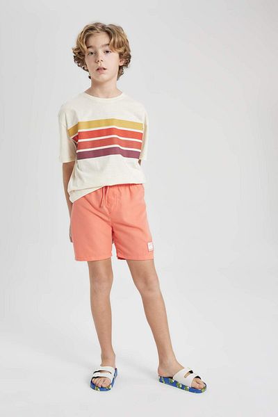 DeFacto Chlapecké oversize fit tričko s krátkým rukávem a výstřihem s pruhy B6410a824sm