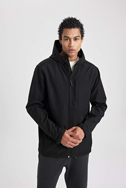 DeFacto DeFactoFit Теплоізольована куртка Softshell з капюшоном і блискавкою C2989AX24SP