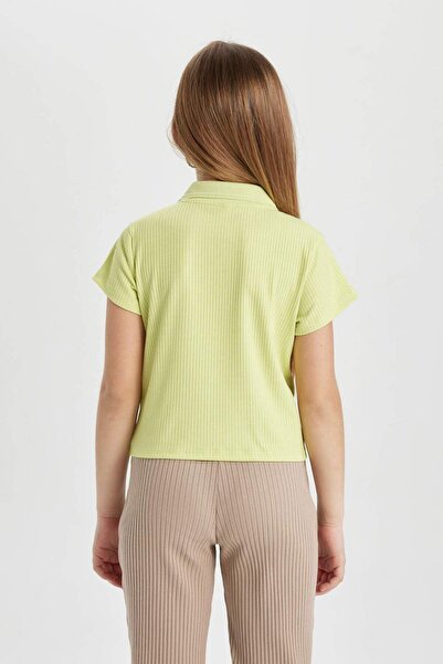 DeFacto Κοριτσίστικο κοντομάνικο μπλουζάκι πόλο - Slim Fit Slim Fit Z7794a624sm