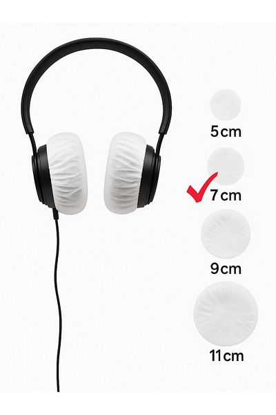 white guard Disposable Headphone Cover, Headphone Case, Shoe Covers (Pack of 100) 7 cm (m) White