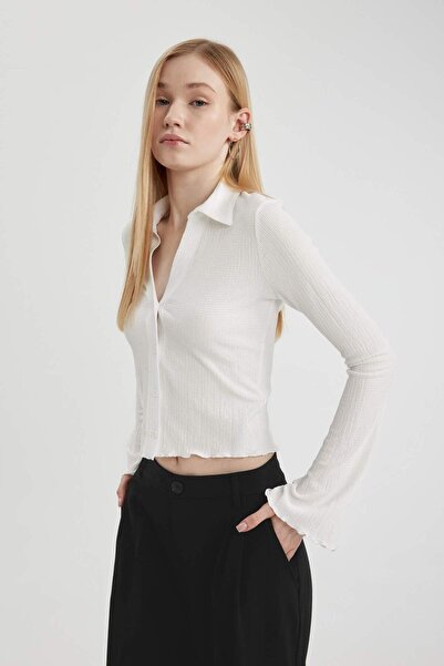 DeFacto Cool Fitted Twisted μακρυμάνικο πουκάμισο C1674AX24SP