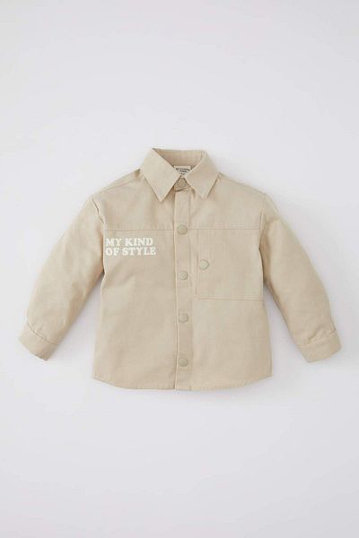 DeFacto Baby Boy Printed Gabardine Long Sleeve Shirt B8073A524Sp