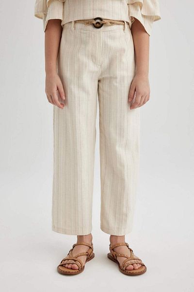DeFacto Pantaloni din bumbac cu picioare largi pentru fete C1109A824SM