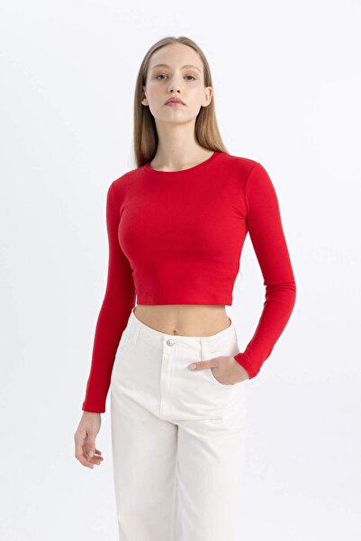 DeFacto Coool Fitted Ribana Basic Long Sleeve T-Shirt A8311Ax24Sp