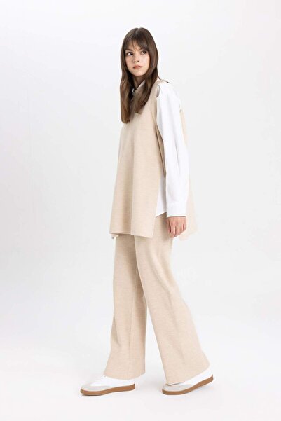 DeFacto Knitwear Trousers Straight Fit Wide Loose Leg C2088Ax24Sp