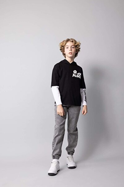 DeFacto Μακρυμάνικο μπλουζάκι με κουκούλα για αγόρια B6478A824SP