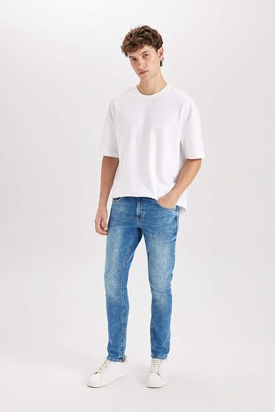 DeFacto Carlo Skinny Fit Extra Slim Fit Talie normală Pantaloni de jeans cu picioare extra înguste B4672AX24SP