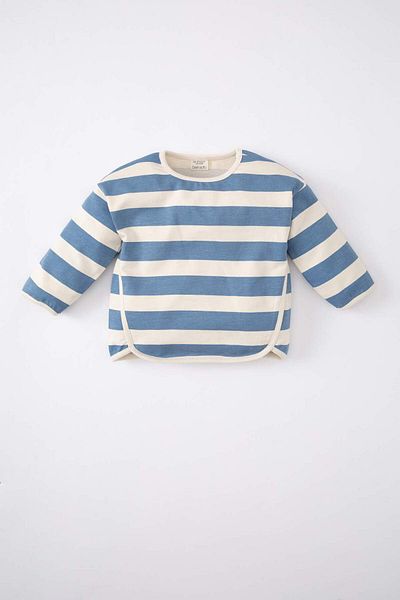DeFacto Baby Girl Crew Neck Striped Sweatshirt C2402A524Sp