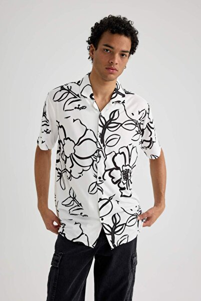 DeFacto Regular Fit Printed Short Sleeve Shirt B6326Ax23Sm