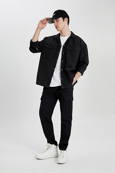 DeFacto Oversize Wide Fit Cotton Long Sleeve Shirt C0572Ax24Sp