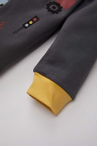 DeFacto Erkek Bebek Araç Baskılı Uzun Kollu Pijama Takımı B7743A524SP
