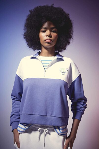 DeFacto DeFactoFit NBA Chicago Bulls Світшот з напівзастібкою та стоячим коміром B3943AX24SP