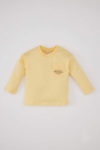 DeFacto Baby Boy Crew Neck Printed Long Sleeve T-Shirt C0637A524Sp