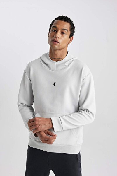 DeFacto DeFactoFit Standart Fit Kapüşonlu Skuba Dalgıç Kumaş Cepli Sporcu Sweatshirt C2310AX24SP