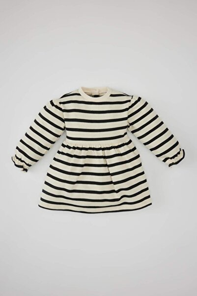 DeFacto Βρεφικό Ριγέ Μακρυμάνικο Φόρεμα B7567A524SP